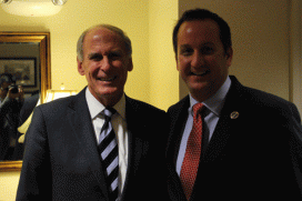 Sen. Dan Coats (R-Ind.) poses with Michael Christie at the IWLA-PAC Fundraising Event in Washington, D.C. 